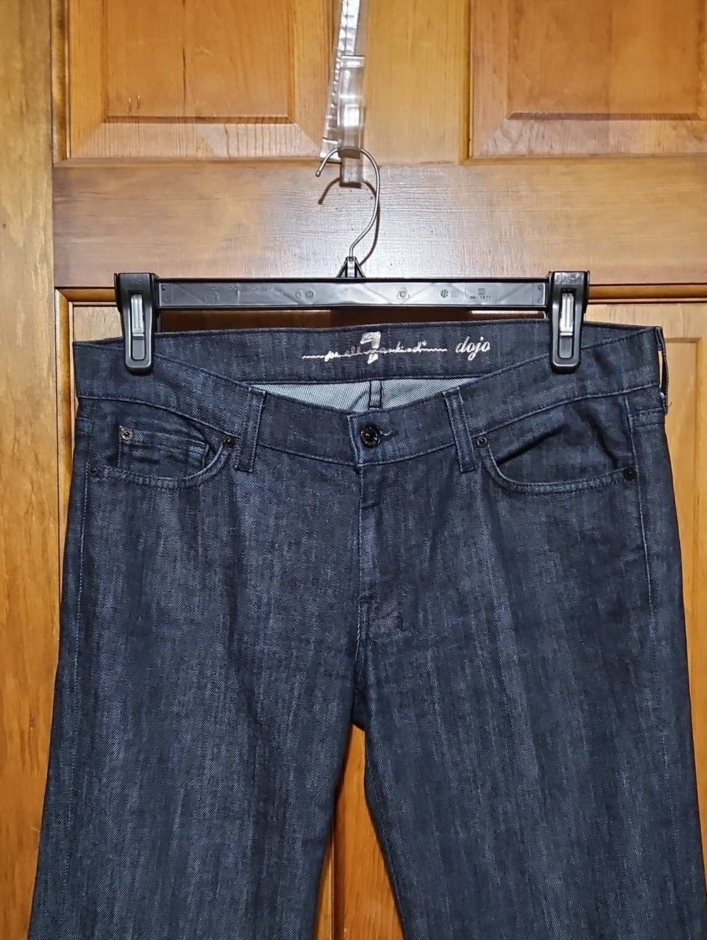 7 For All Mankind Dojo Low-Rise Flare Trouser Denim Jeans-NWOT - Picture 4 of 11